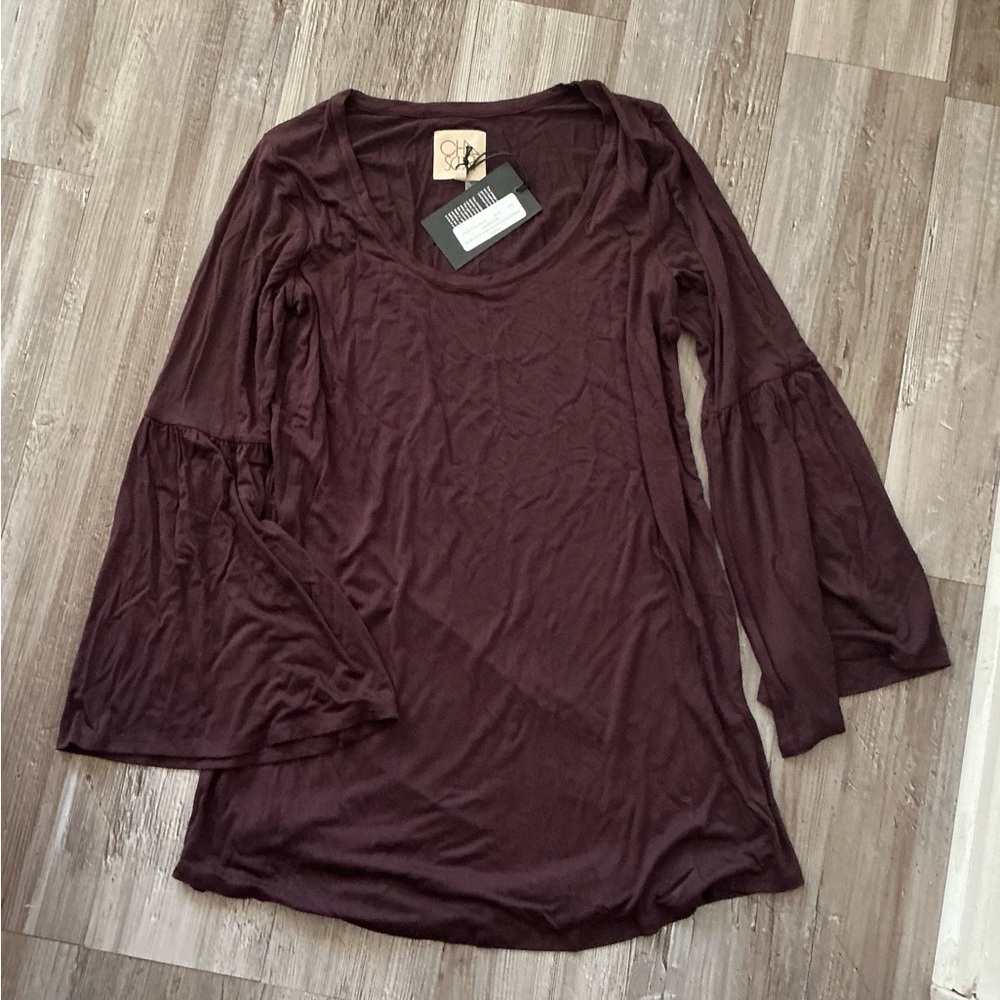 Chaser Flared Sleeve Scoop Neck Hi Lo Dress